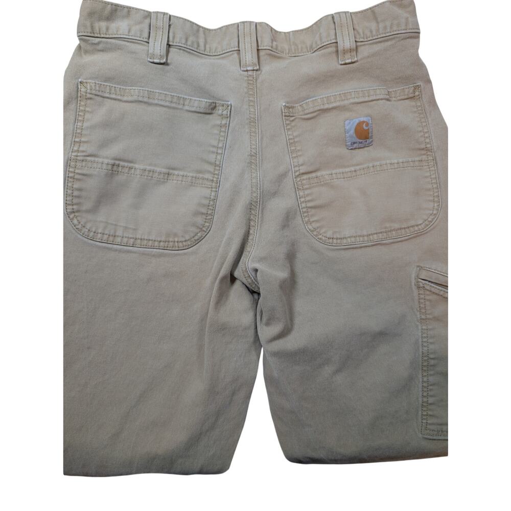 Men’s Work Pants Carhartt Duck Canvas Khaki Relaxed Fit Size 32x32 - Picture 5 of 7